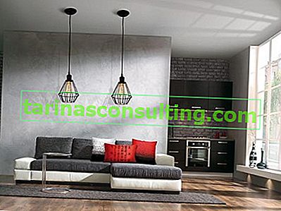 dekorativní omítka imitující beton v obývacím pokoji